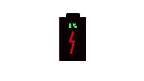 Animated empty battery icon. Low power charge with minimalist design motion.. Stock Footage 321442553