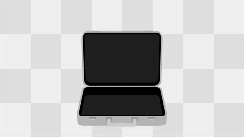 Animated empty metallic suitcase open and close. Stock Footage 300372168