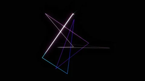 An animated empty shape hexagon filled with colored shiny straight lines Stock Footage 131112544