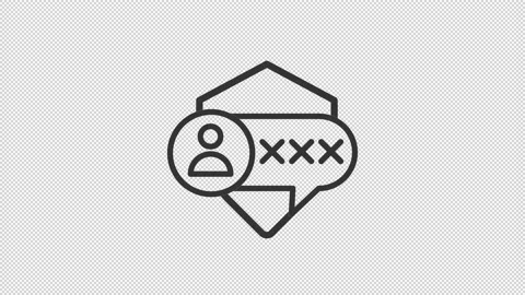 Animated encryption linear icon Video stock 220082624