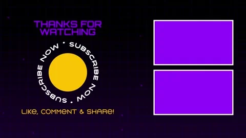 Animated End Screen with Rotating Subscribe Text Stock Footage 337518864
