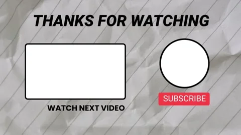 Animated end screen template on a moving crumpled paper background. 库存影片 319389969