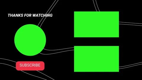 Animated end screen template with "Thanks For Watching" and "Subscribe" text. Stock Footage 319812988