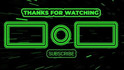 Animated end screen with "THANKS FOR WATCHING" and "SUBSCRIBE" text. Stock Footage 317970666