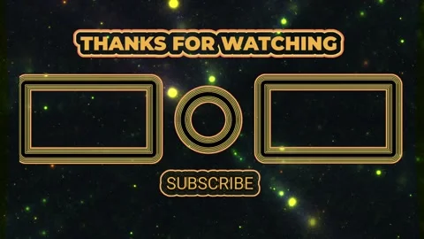 Animated end screen with "THANKS FOR WATCHING" and "SUBSCRIBE" text Stock Footage 317970818