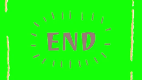 Animated end text on green background with pink letters Stock-Footage 337611777