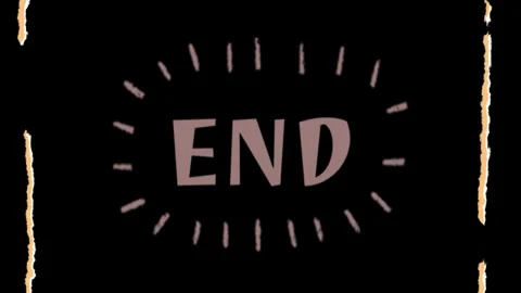 Animated end text with rays on black background Stock Footage 338215786