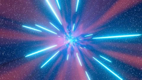Animated energy pulse flying through space. Small and big stars everywhere. Stock Footage 169228830