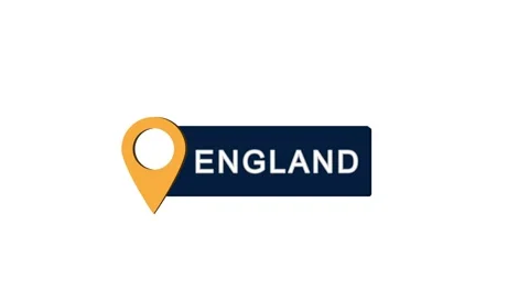 Animated england location icon bouncing on white background Stock Footage 314335173