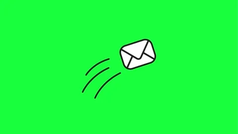 Animated envelope flying through air on green background Stock Footage 331503705