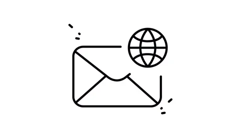 Animated Envelope Icon for Email Communication and Digital Message Notification Stock Footage 345931022