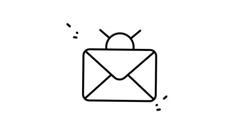 Animated Envelope Icon Representing Email Communication and Digital Messaging Stock Footage 345931004