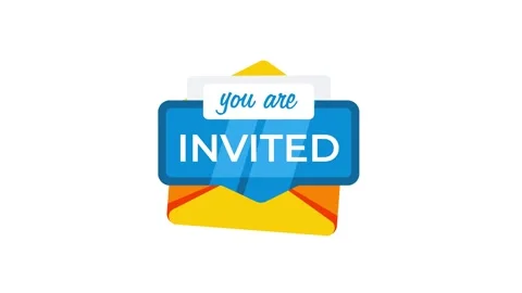 Animated Envelope with Invitation Messages on White and Green Screen Stock Footage 309524088