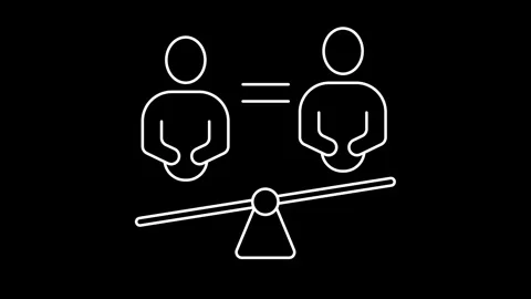 Animated equality icons in thin line style 動画素材 314617449