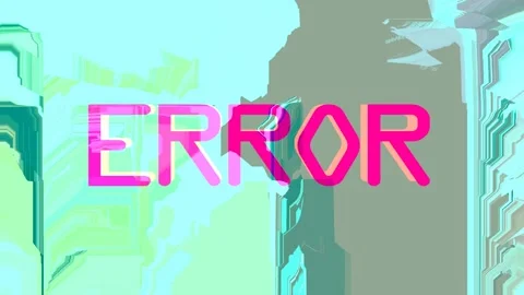Animated Error message on glitch patterns background, LOOP Stockbeeldmateriaal 118229841