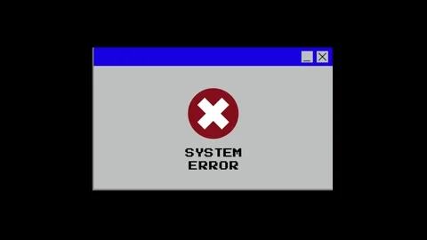 An animated error warning popup mimicking a classic operating system alert. 스톡 동영상 303941359