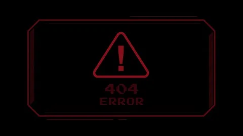 An animated error warning popup mimicking a classic operating system alert. Video stock 303941364