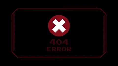 An animated error warning popup mimicking a classic operating system alert. Video stock 303941371