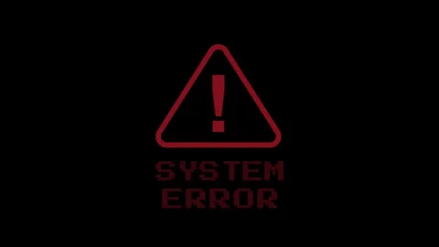 An animated error warning popup mimicking a classic operating system alert. Video stock 303941375