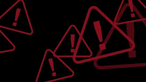 An animated error warning popup mimicking a classic operating system alert. Video stock 303941376