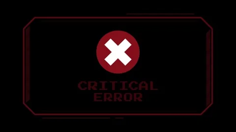 An animated error warning popup mimicking a classic operating system alert. Video stock 303941382