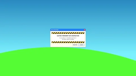 Animated error window on green hill landscape background Stock Footage 346837893