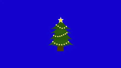 Animated Evergreen Pine Tree Loop Stock Footage 340607627