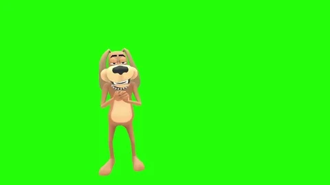 Animated evil dog character point right Video stock 85206221