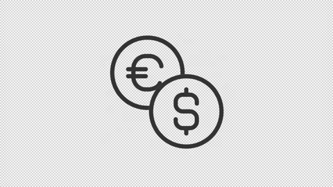 Animated exchange linear icon Stock Footage 224060418