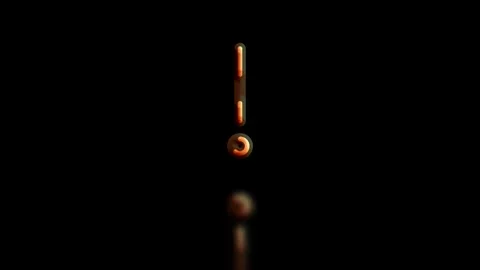 Animated Exclamation Mark Symbols Glowing Red Yellow Against Black Backgrou.. 스톡 동영상 344285488