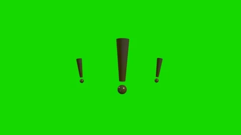 Animated Exclamation Marks Jumping on Green Screen Stock Footage 336742190