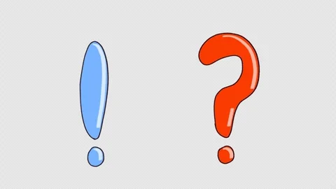 Animated exclamation point and question mark. Video clip with alpha channel. Stock Footage 310632180