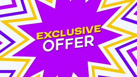 Animated Exclusive Offer Text on Pulsating Starburst Background Vidéo 330991830