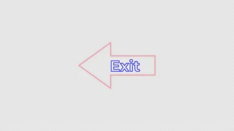 Animated Exit Direction Arrow With Text Stock Footage 324784707