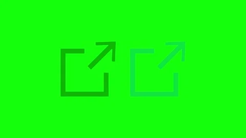 Animated expand and fullscreen arrows icon on green screen Video stock 328309389