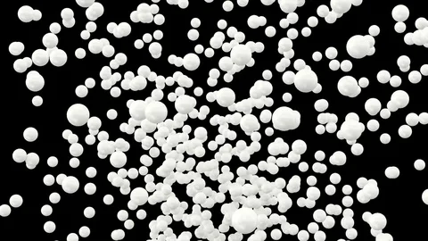 Animated exploding and flying toward camera a lot of ping pong balls Stock Footage 85325036