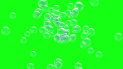 Animated exploding bubble particles on green background Stock Footage 282684300
