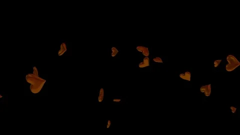 Animated exploding, dancing chocolate hearts against transparent background Stock Footage 71211906