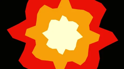 Animated explosion graphic on black background Stock Footage 345344413