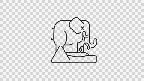 Animated extinction linear icon Stock Footage 231496964