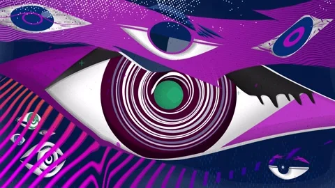 Animated Eyes Transitions Video stock 288199877