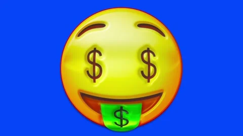 Animated faces with emotions on a blue background.   Stock Footage 320555041