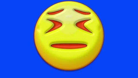 Animated faces with emotions on a blue background.   Stock Footage 320555043