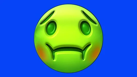 Animated faces with emotions on a blue background.   Stock Footage 320555044