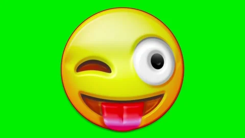 Animated faces with emotions on a green background. Stock Footage 320552444
