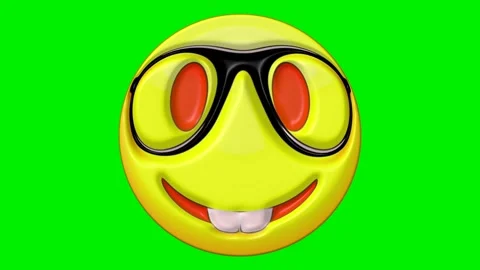 Animated faces with emotions on a green background. Stock Footage 320552505
