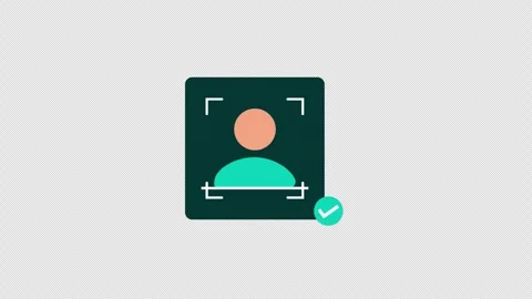 Animated Facial Recognition Scan Icon with Success Checkmark Video - Transparent 스톡 동영상 337309741