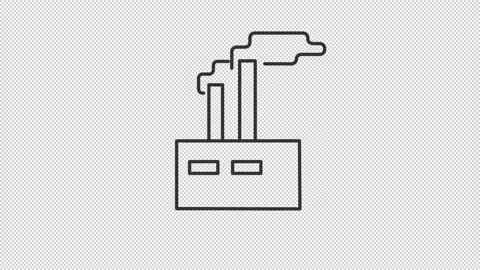 Animated factory linear icon Video stock 232611679