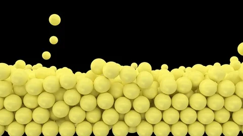 Animated falling and bouncing a lot of yellow ping pong balls - front view 스톡 동영상 83993141