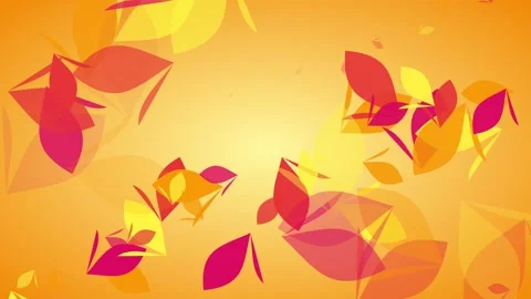 Animated falling autumn leaves on orange background Stock Footage 345014082